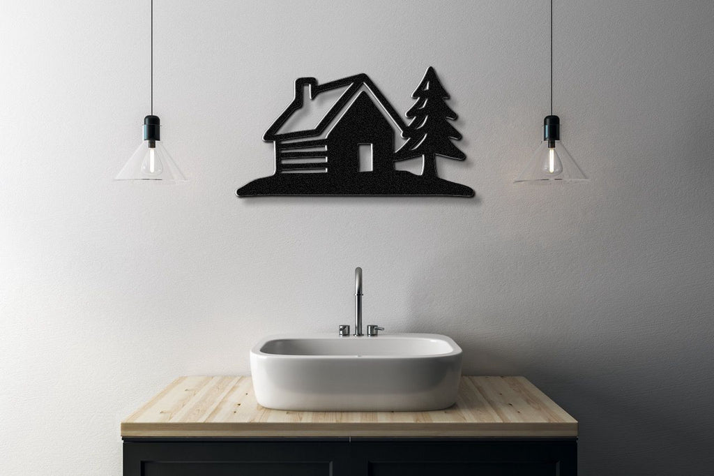 Mountain Cabin Metal Wall Art