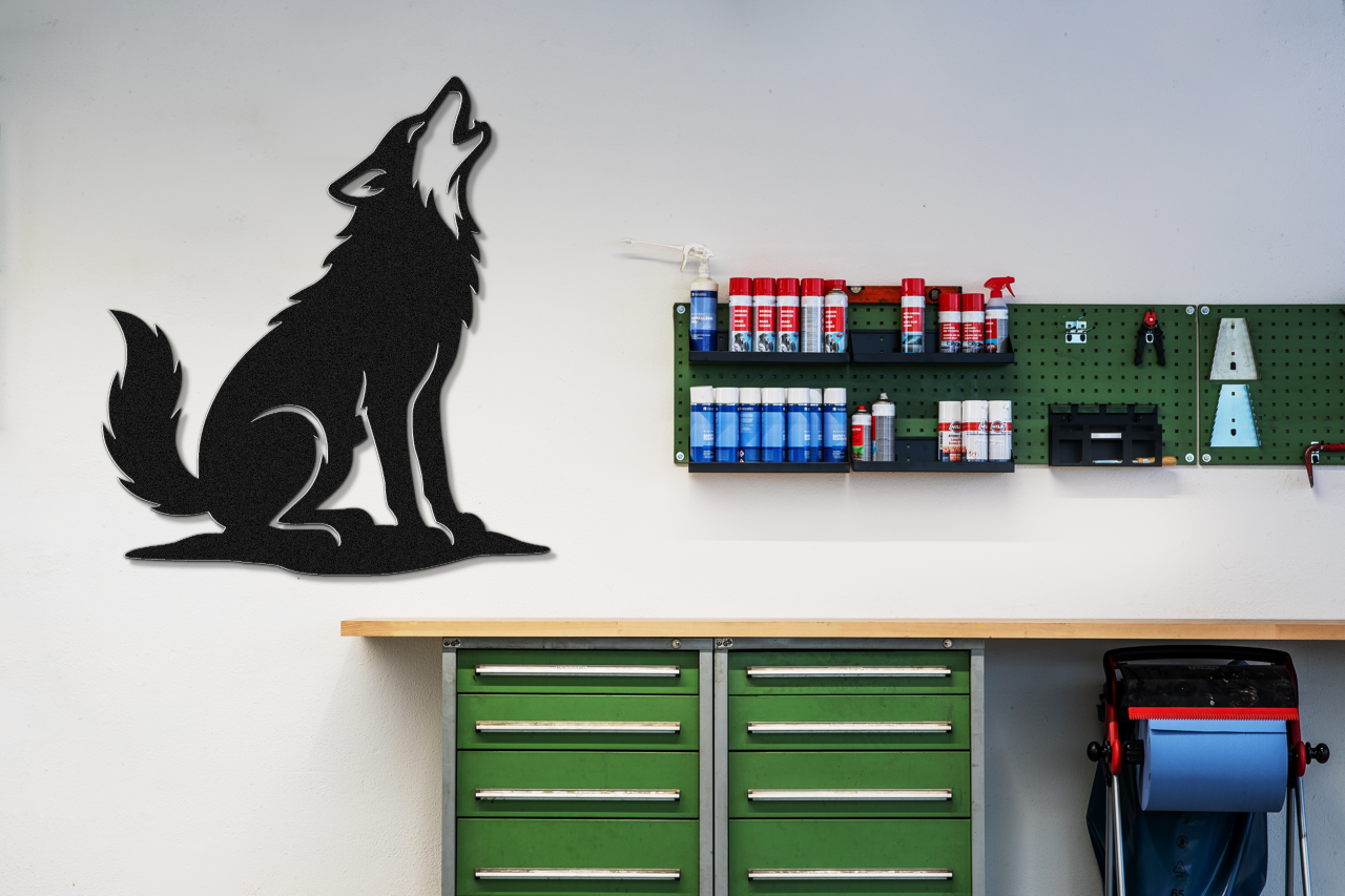 Howling Coyote Metal Wall Art