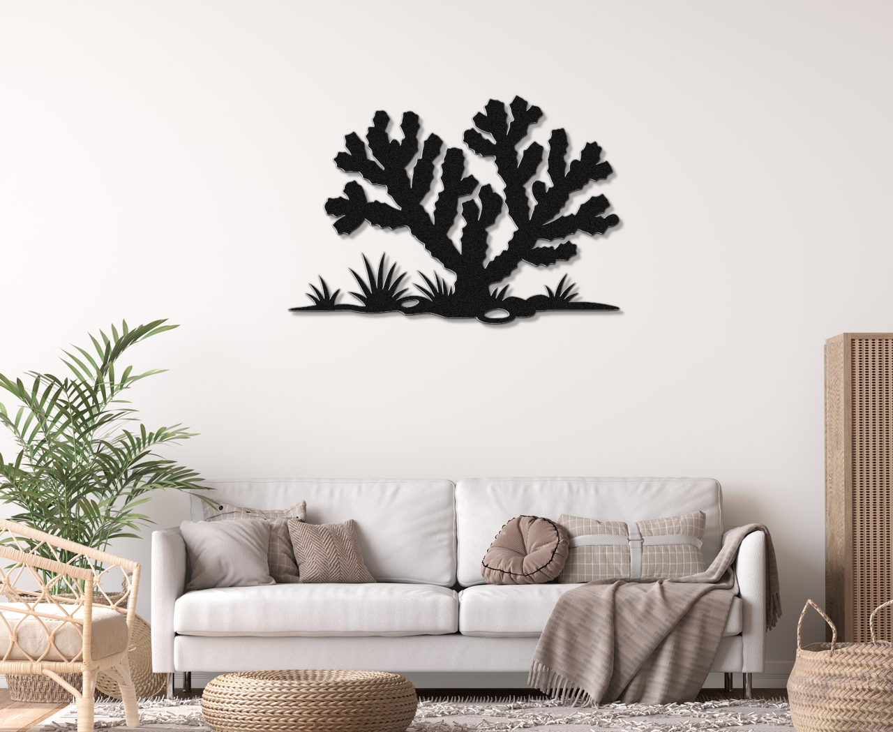 Cholla Cactus Metal Wall Art