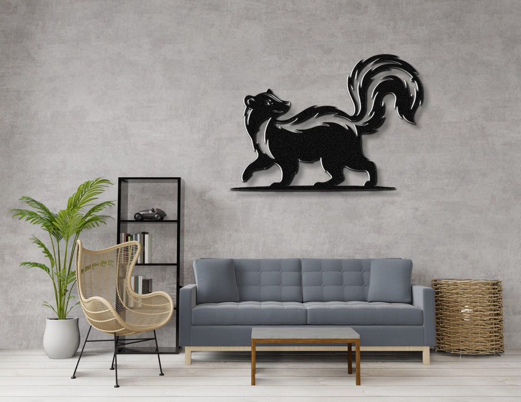 Sneaky Skunk Metal Wall Art