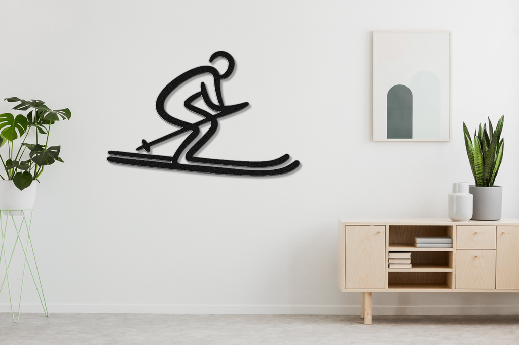 Skiing Metal Wall Art