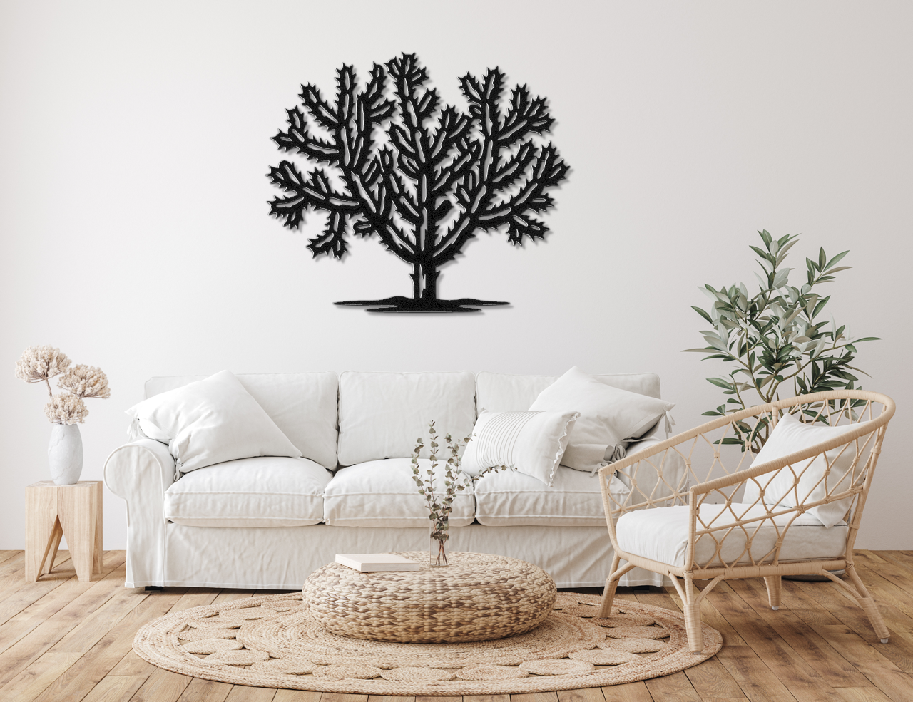 Cholla Cactus Metal Wall Art