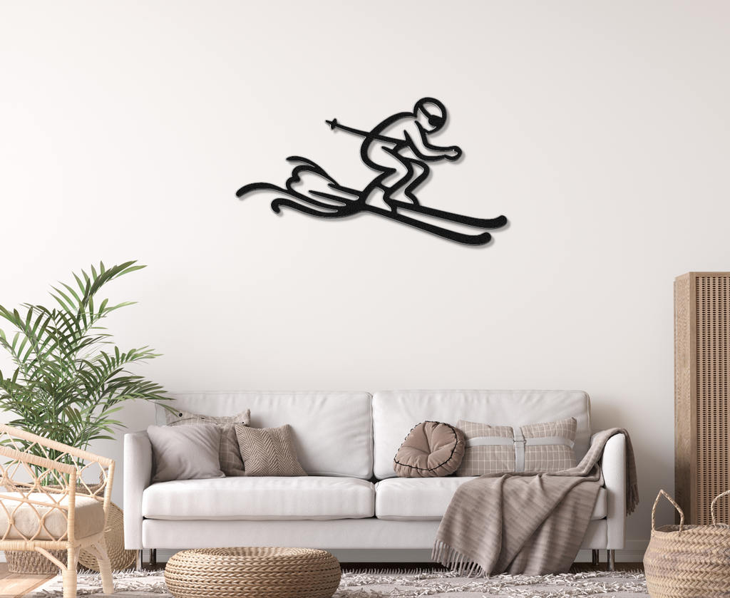 Skiing Metal Wall Art