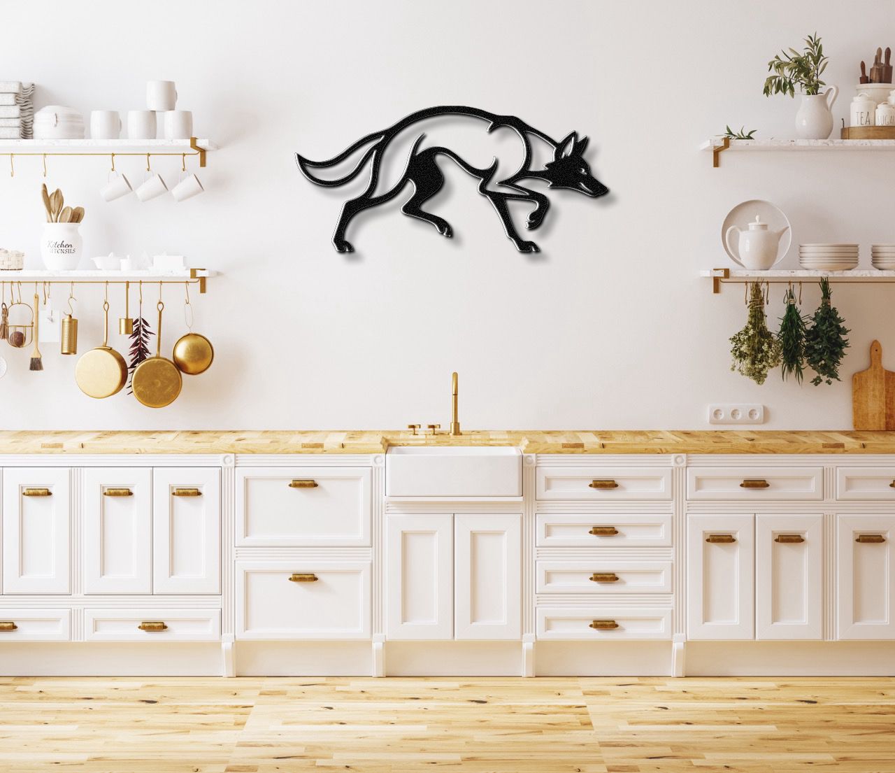 Sneaky Coyote Metal Wall Art