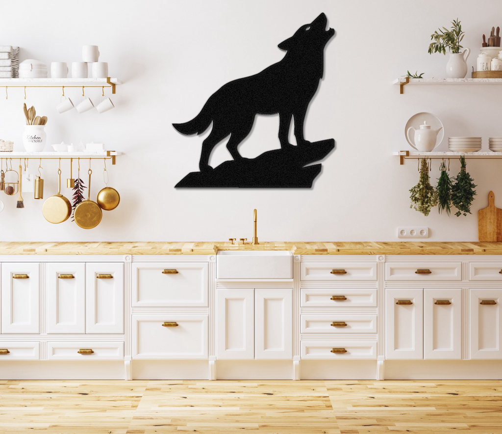 Howling Coyote Metal Wall Art