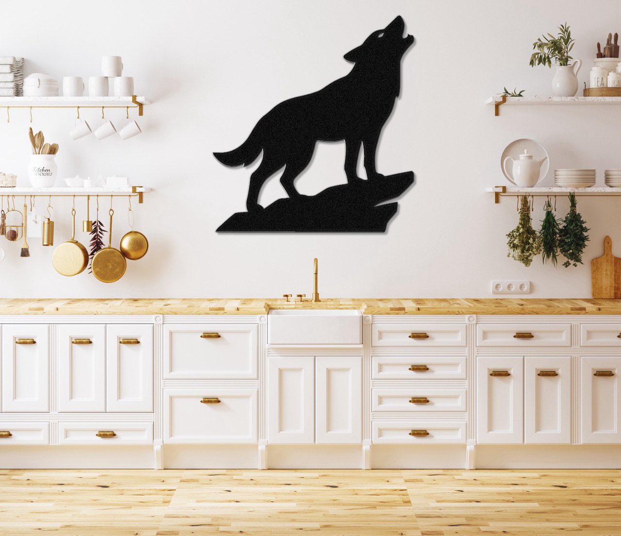 Howling Coyote Metal Wall Art