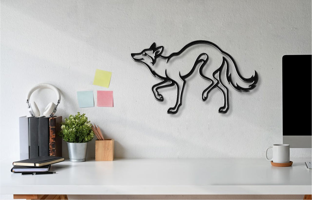 Sneaky Coyote Metal Wall Art