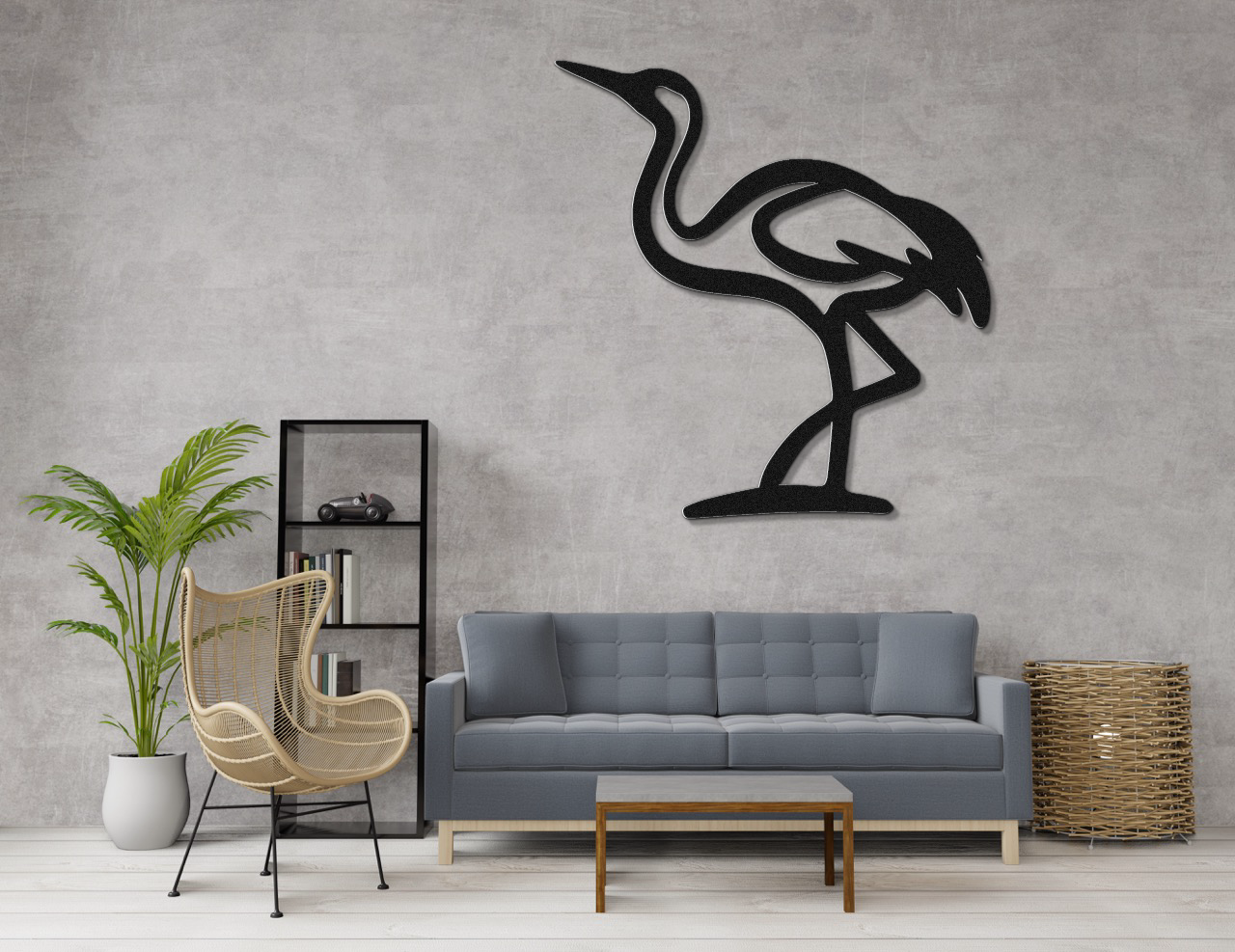 Crane Metal Wall Art
