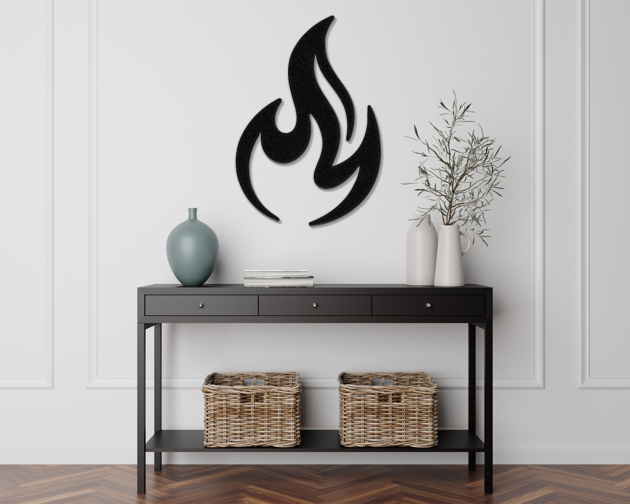 Abstract Fire Metal Wall Art