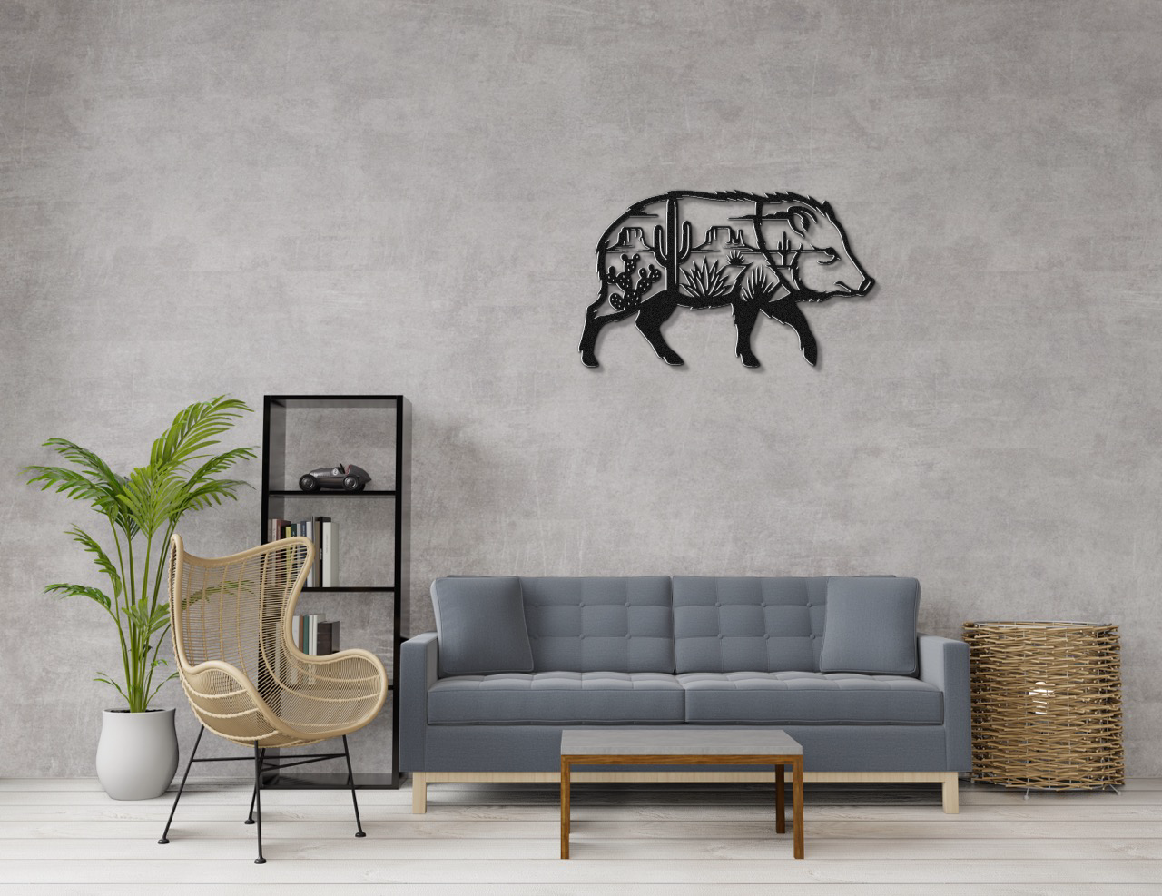 Javelina Desert Metal Wall Art