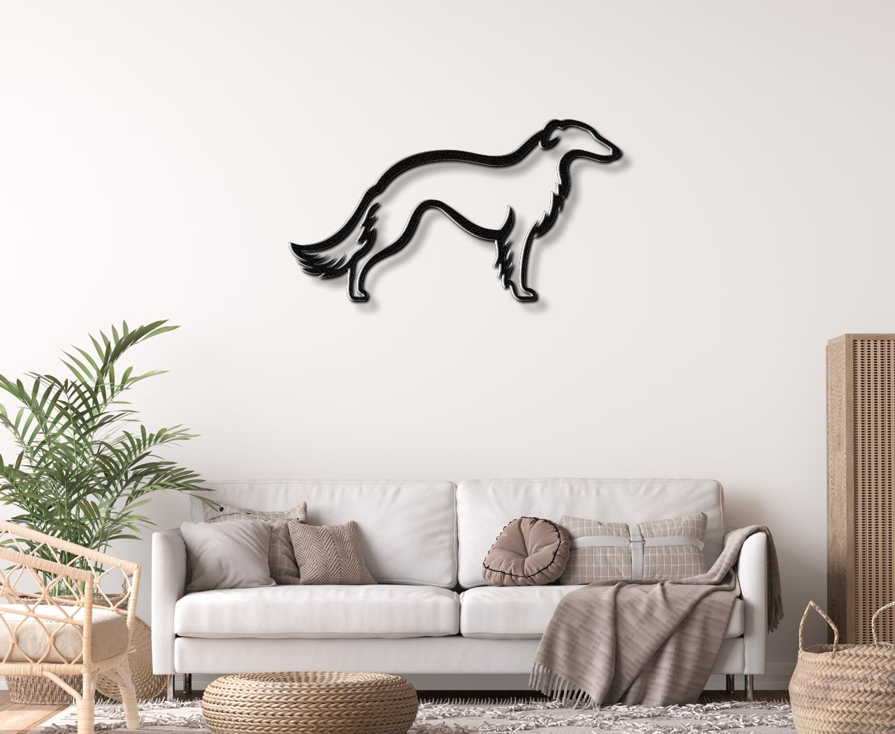 Borzoi Dog Metal Wall Art