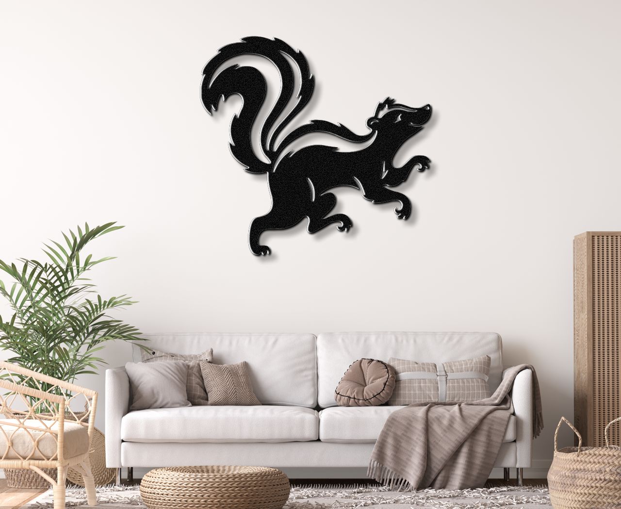 Sneaky Skunk Metal Wall Art