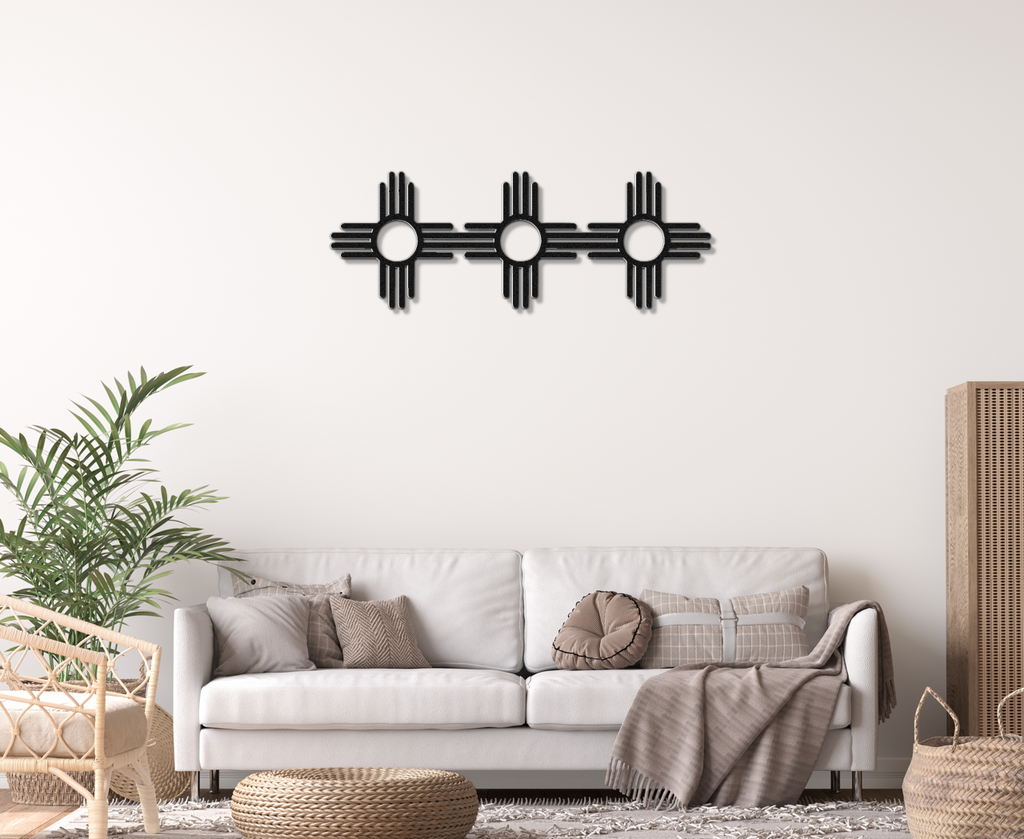 Zia Sun Symbol Trio Metal Wall Art
