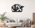 Hummingbird and Saguaro Metal Wall Art