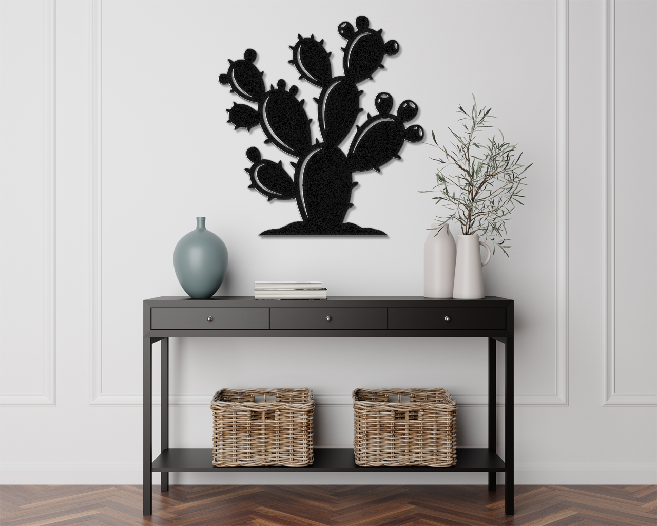 Prickly Pear Cactus Metal Wall Art
