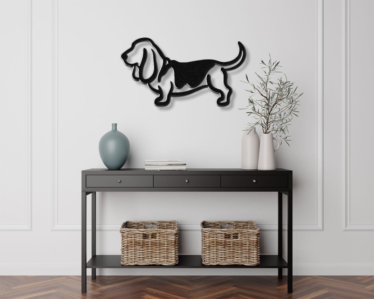 Basset Hound Metal Wall Art