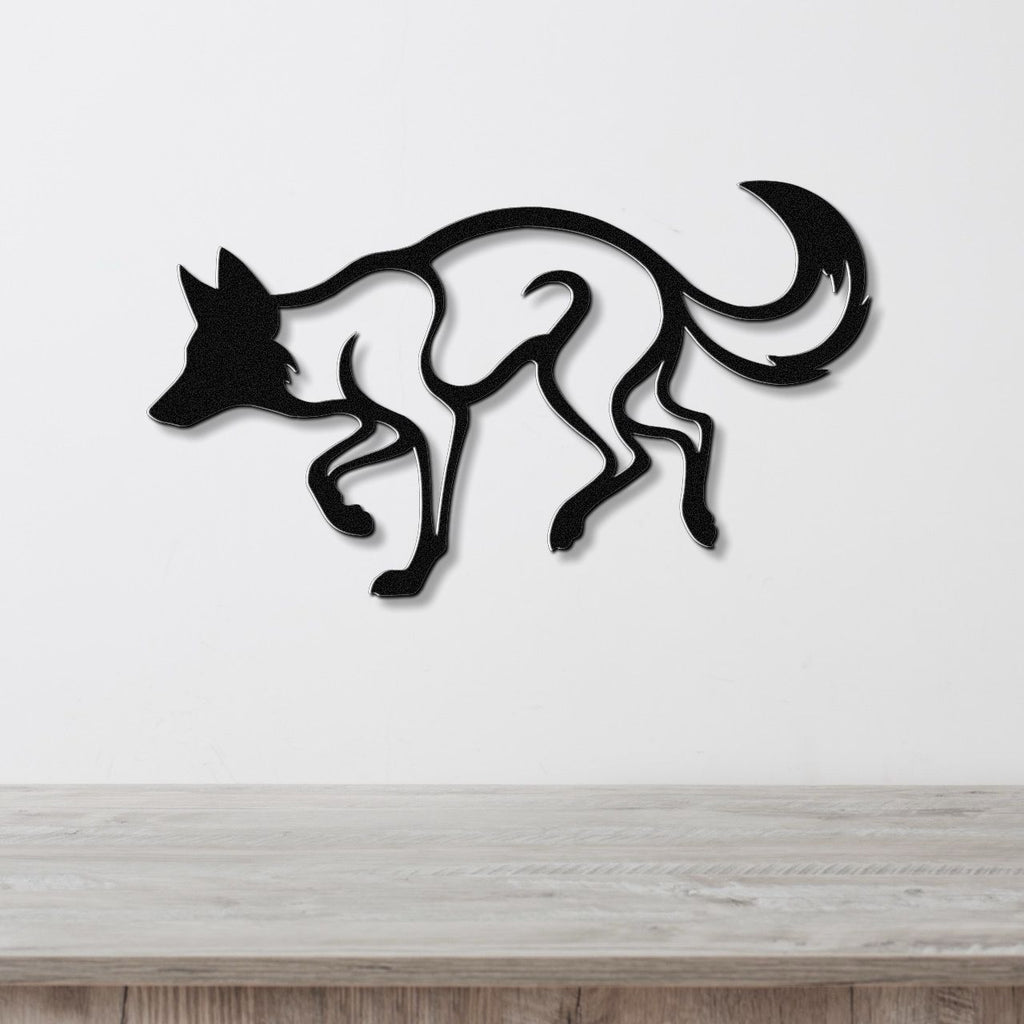 Sneaky Coyote Metal Wall Art