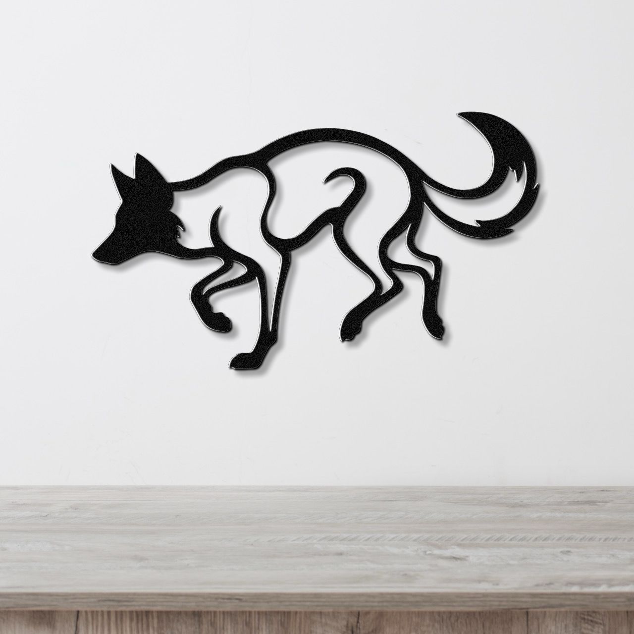 Sneaky Coyote Metal Wall Art