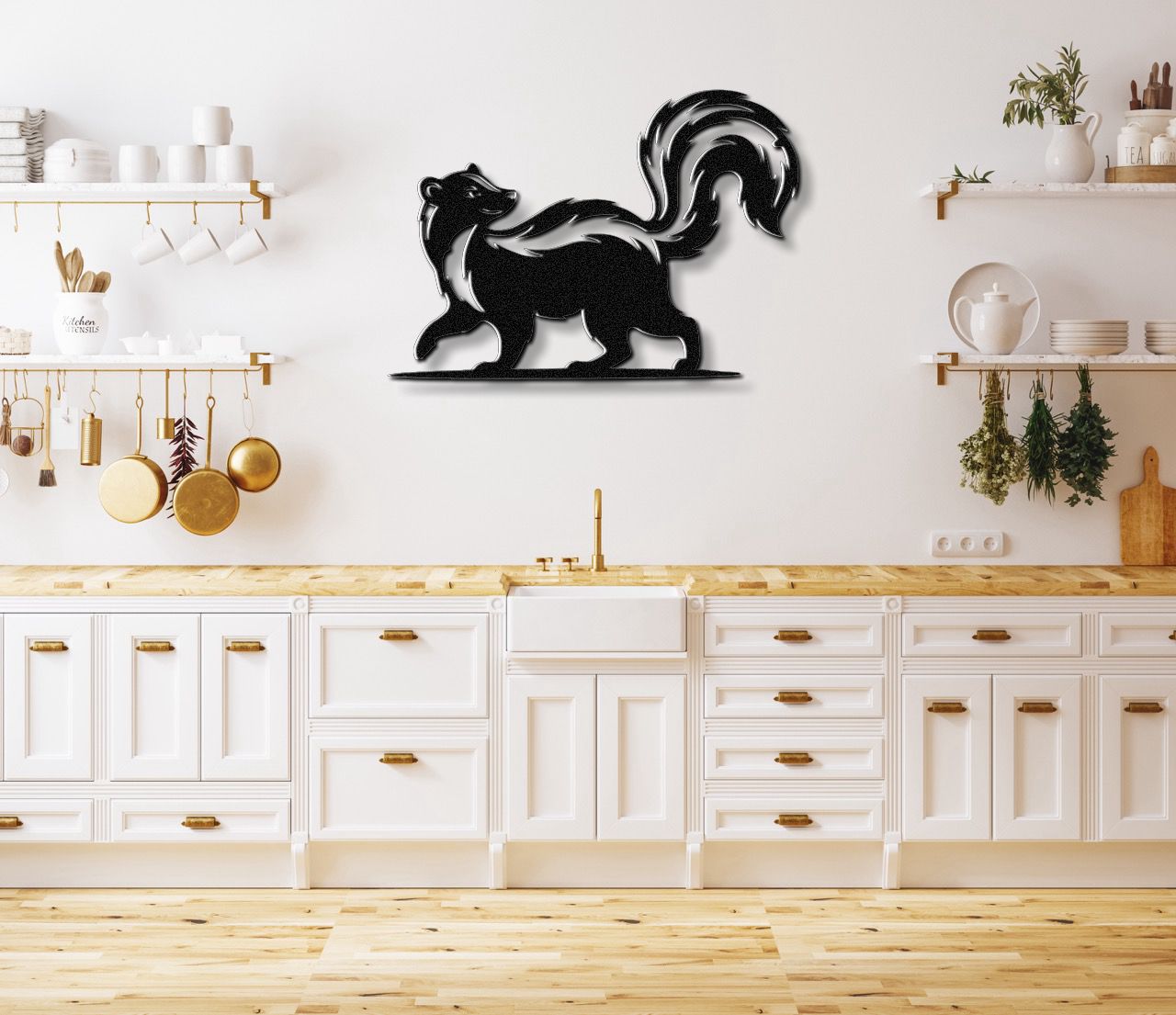 Sneaky Skunk Metal Wall Art