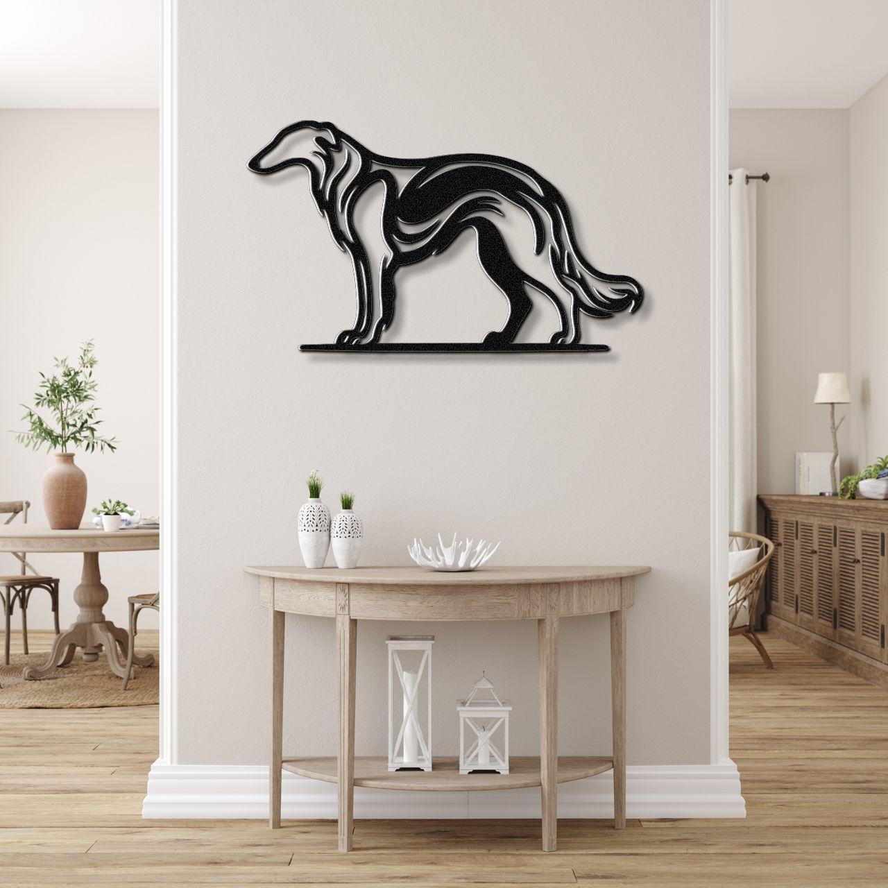Borzoi Dog Metal Wall Art