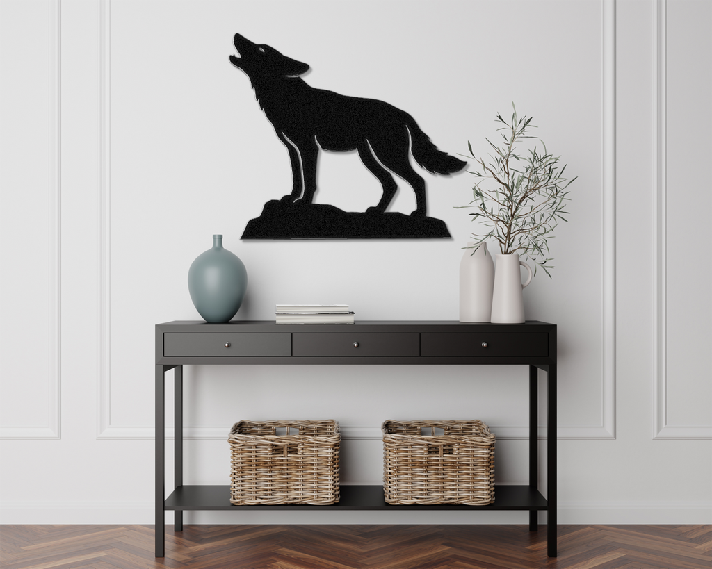 Howling Coyote Metal Wall Art