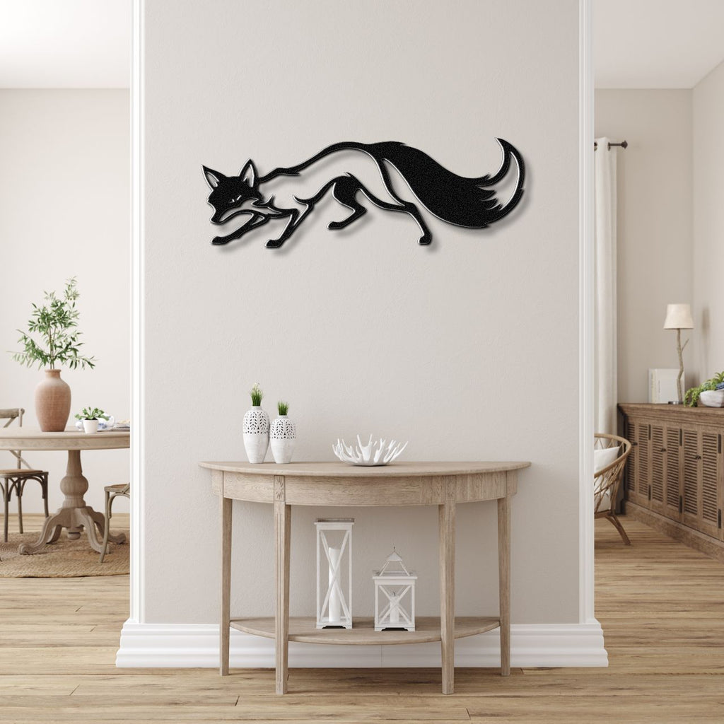 Sneaky Fox Metal Wall Art