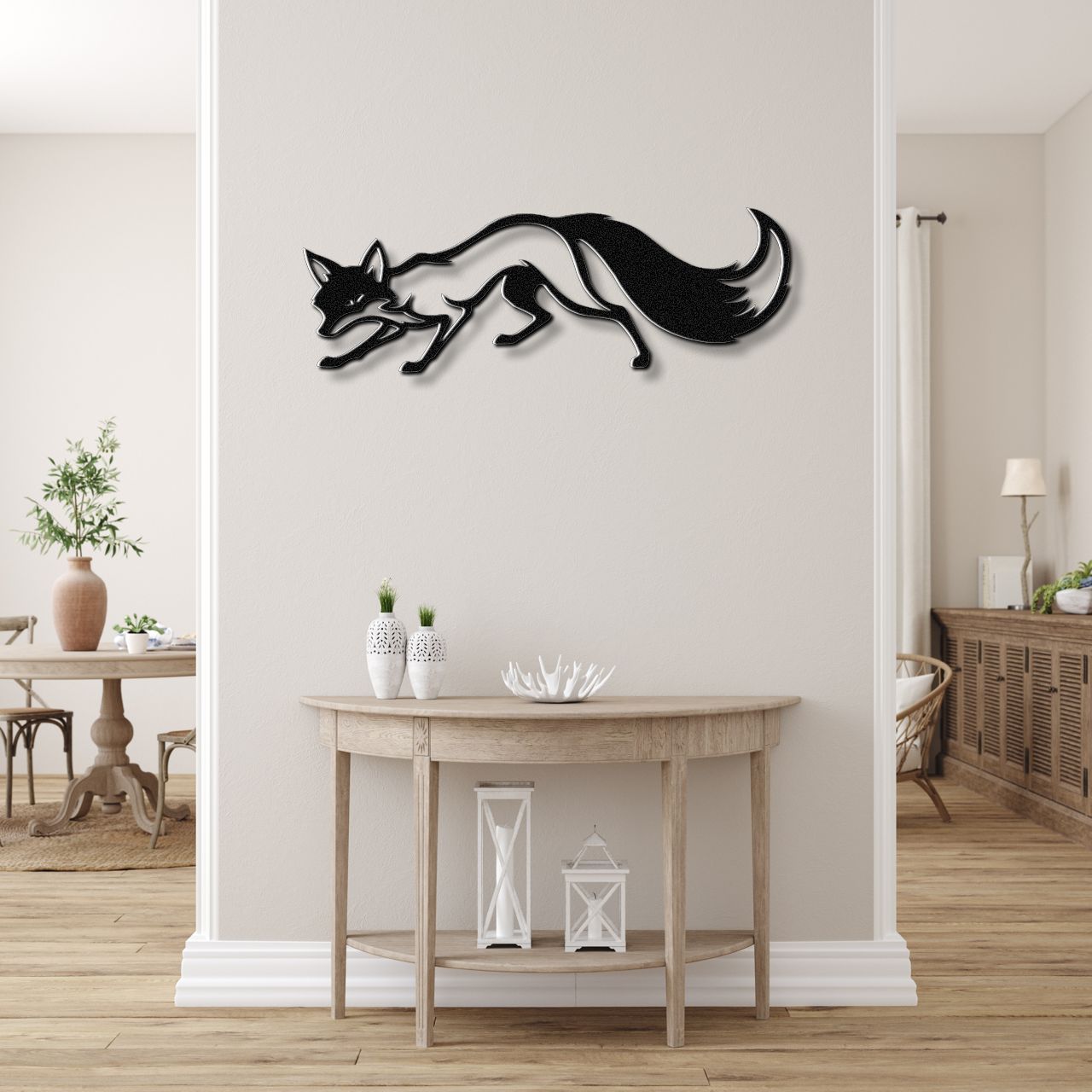 Sneaky Fox Metal Wall Art