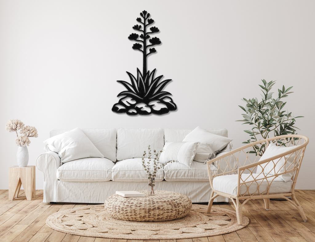 Blooming Agave Metal Wall Art