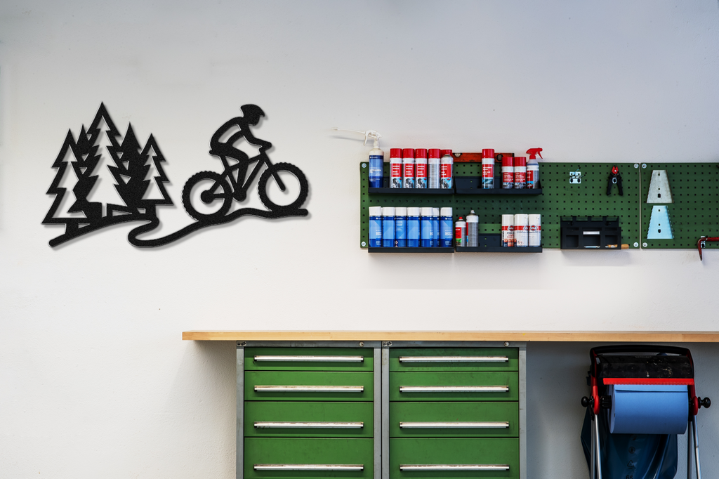 Cycling in the Pines Metal Wall Art