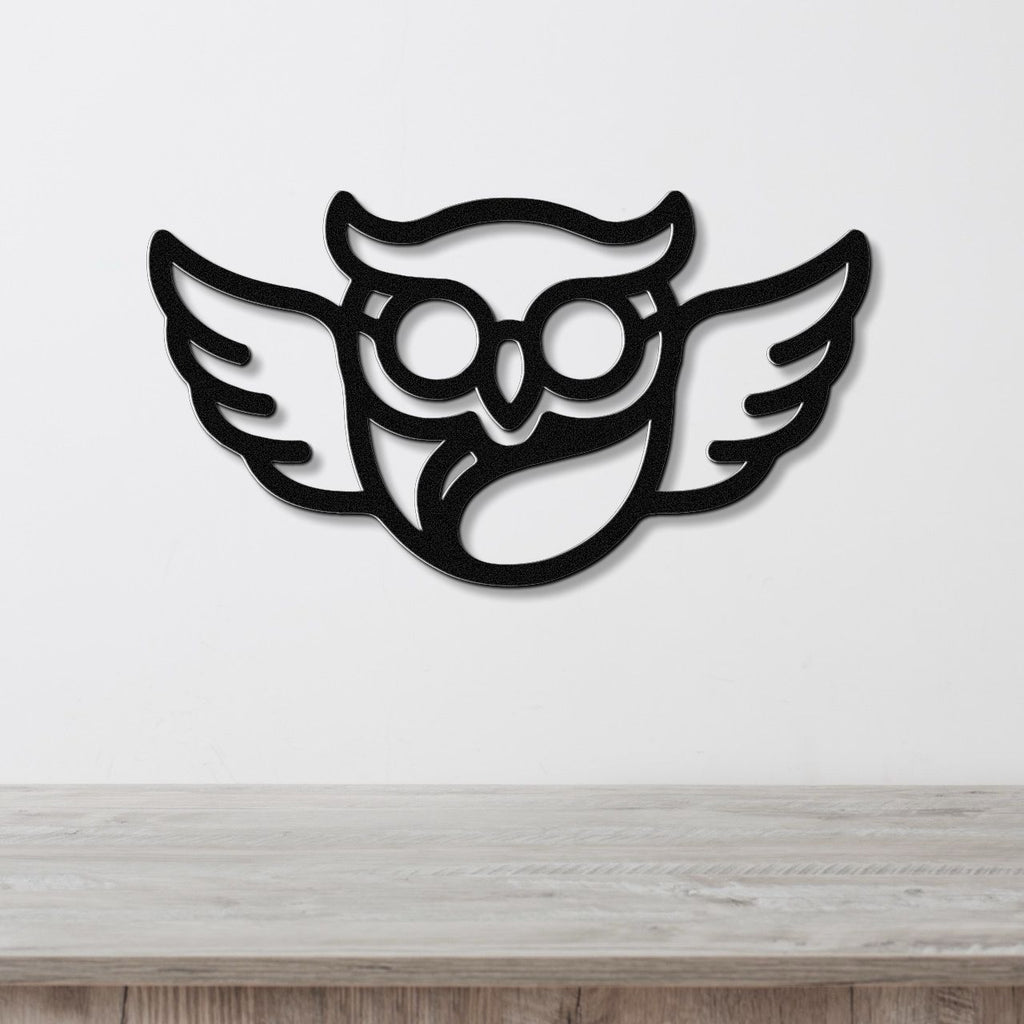 Nerdy Owl Metal Wall Art