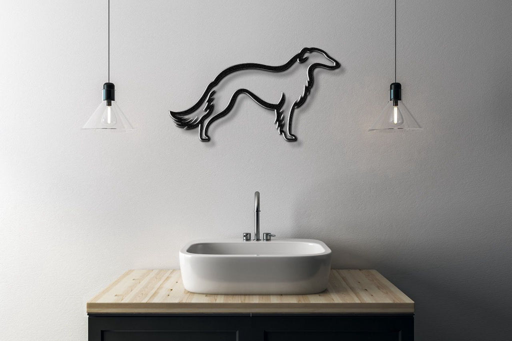 Borzoi Dog Metal Wall Art