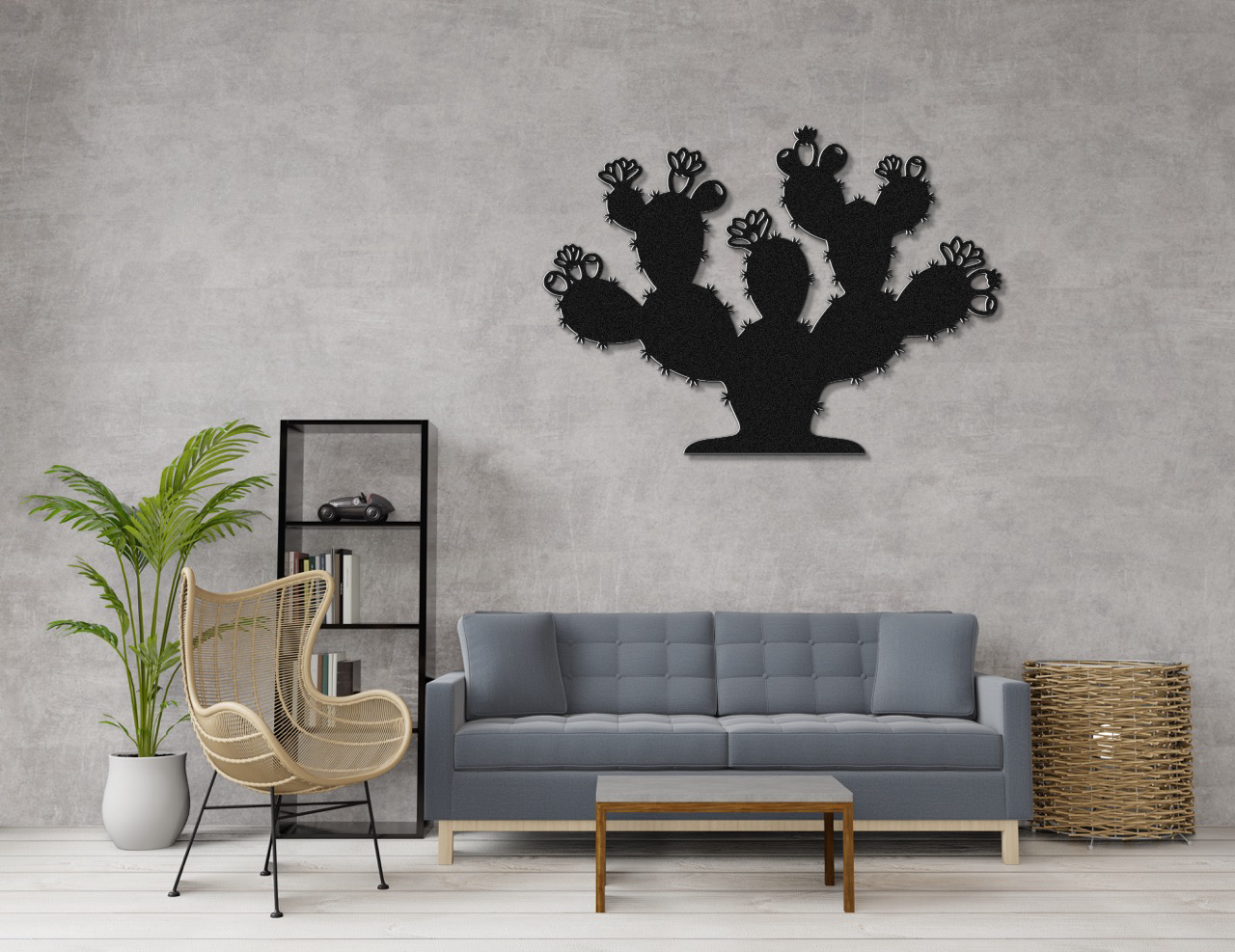 Prickly Pear Cactus Metal Wall Art