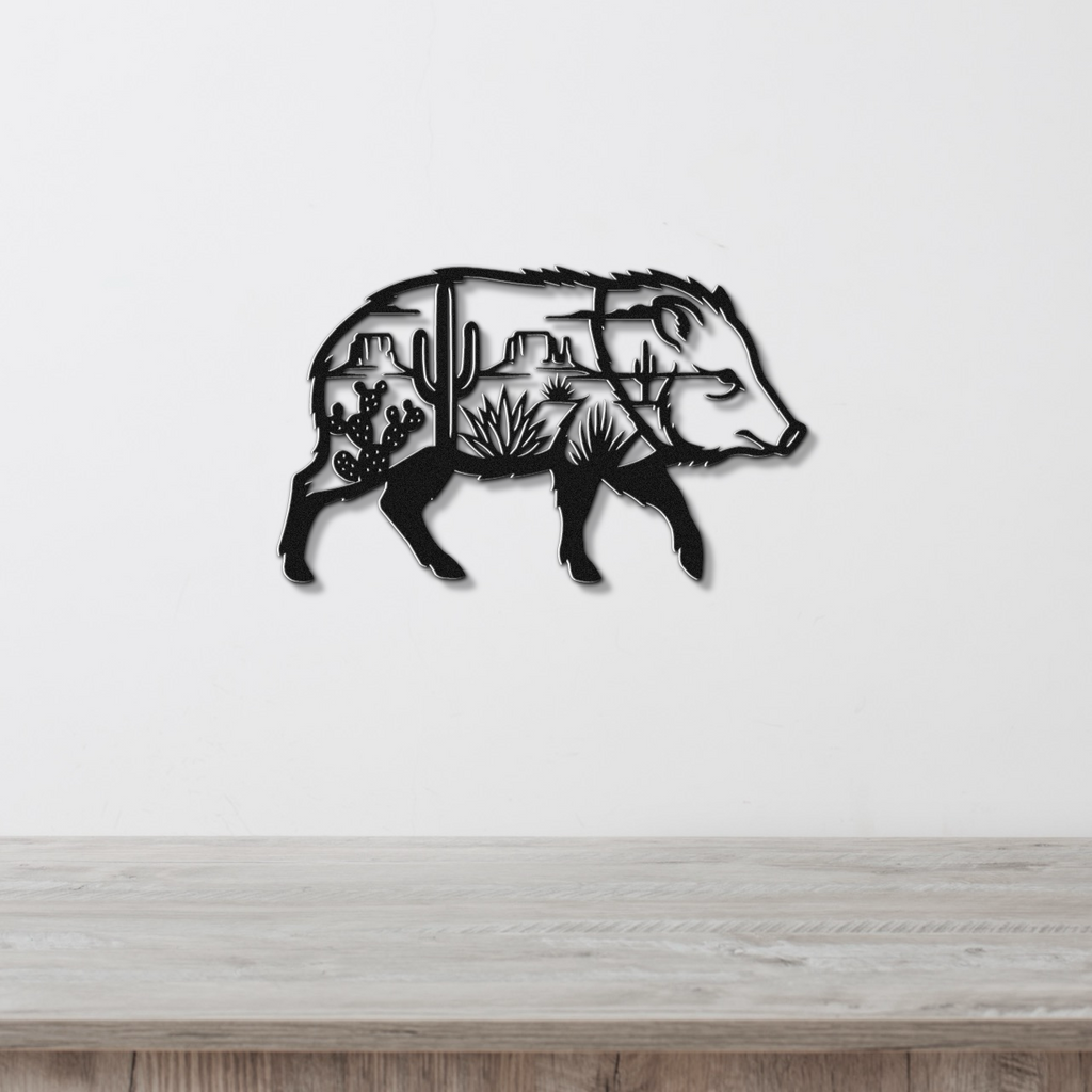 Javelina Desert Metal Wall Art