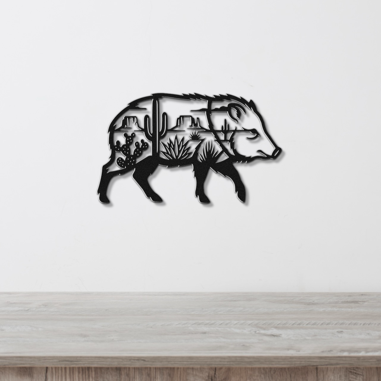Javelina Desert Metal Wall Art