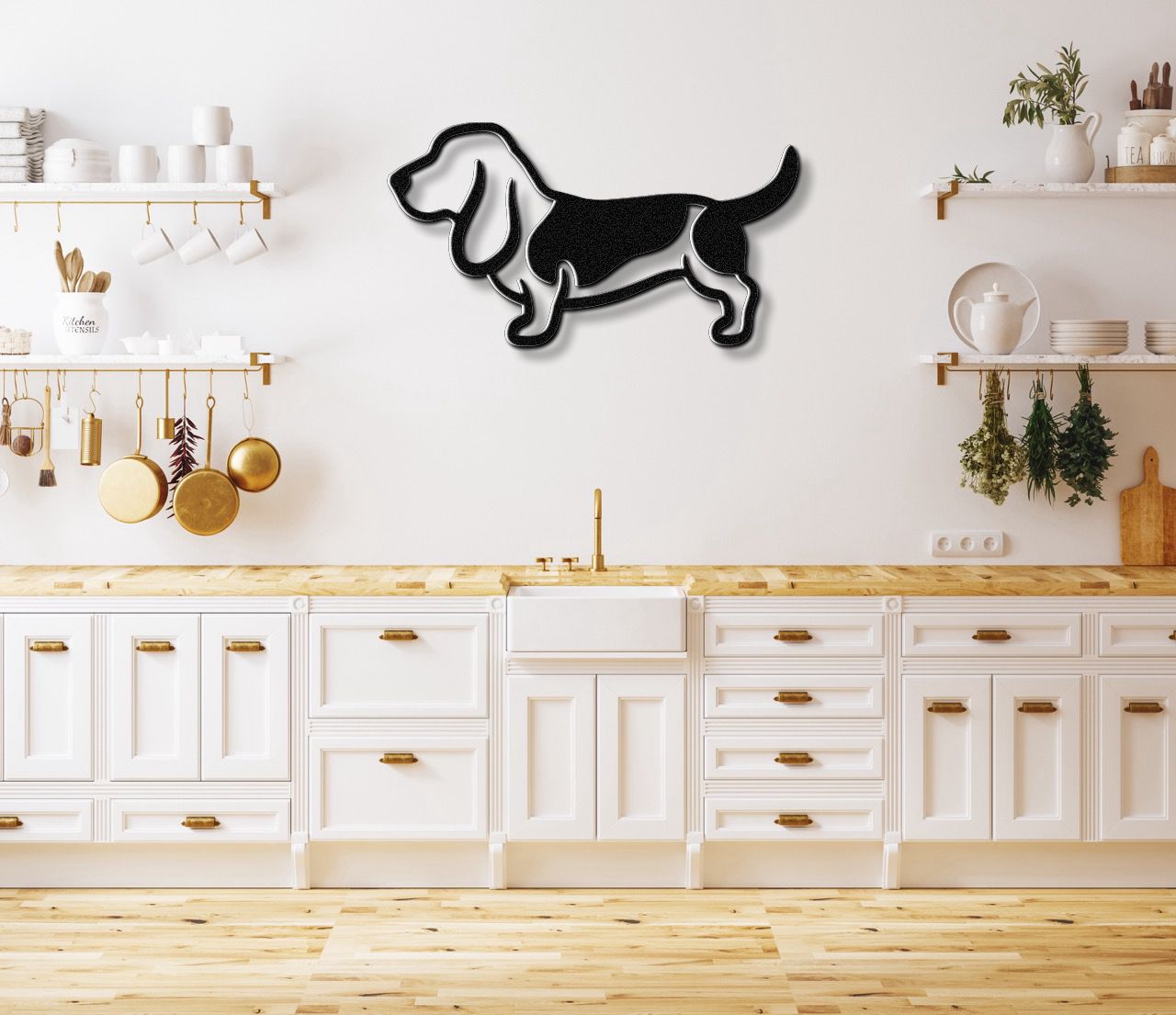 Basset Hound Metal Wall Art