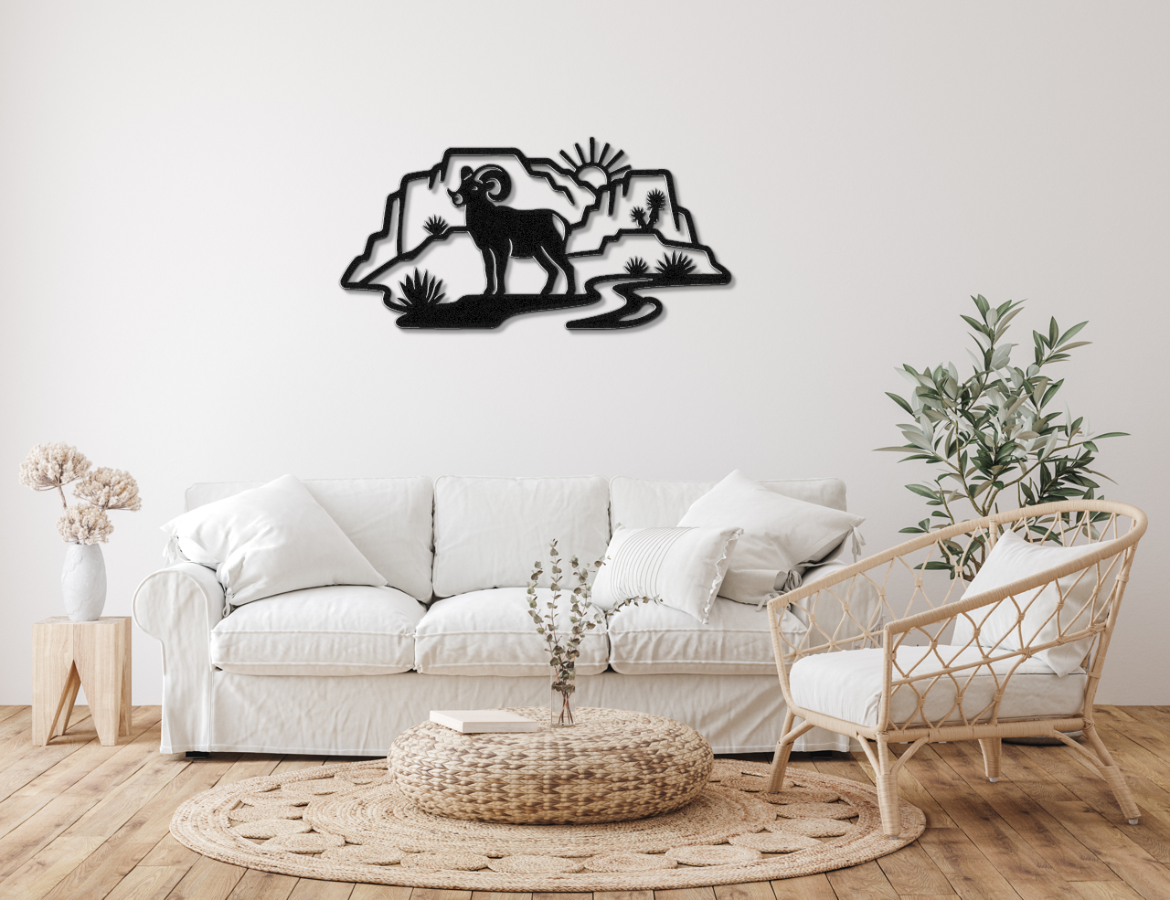 Joshua Tree Bighorn Sheep Metal Wall Art