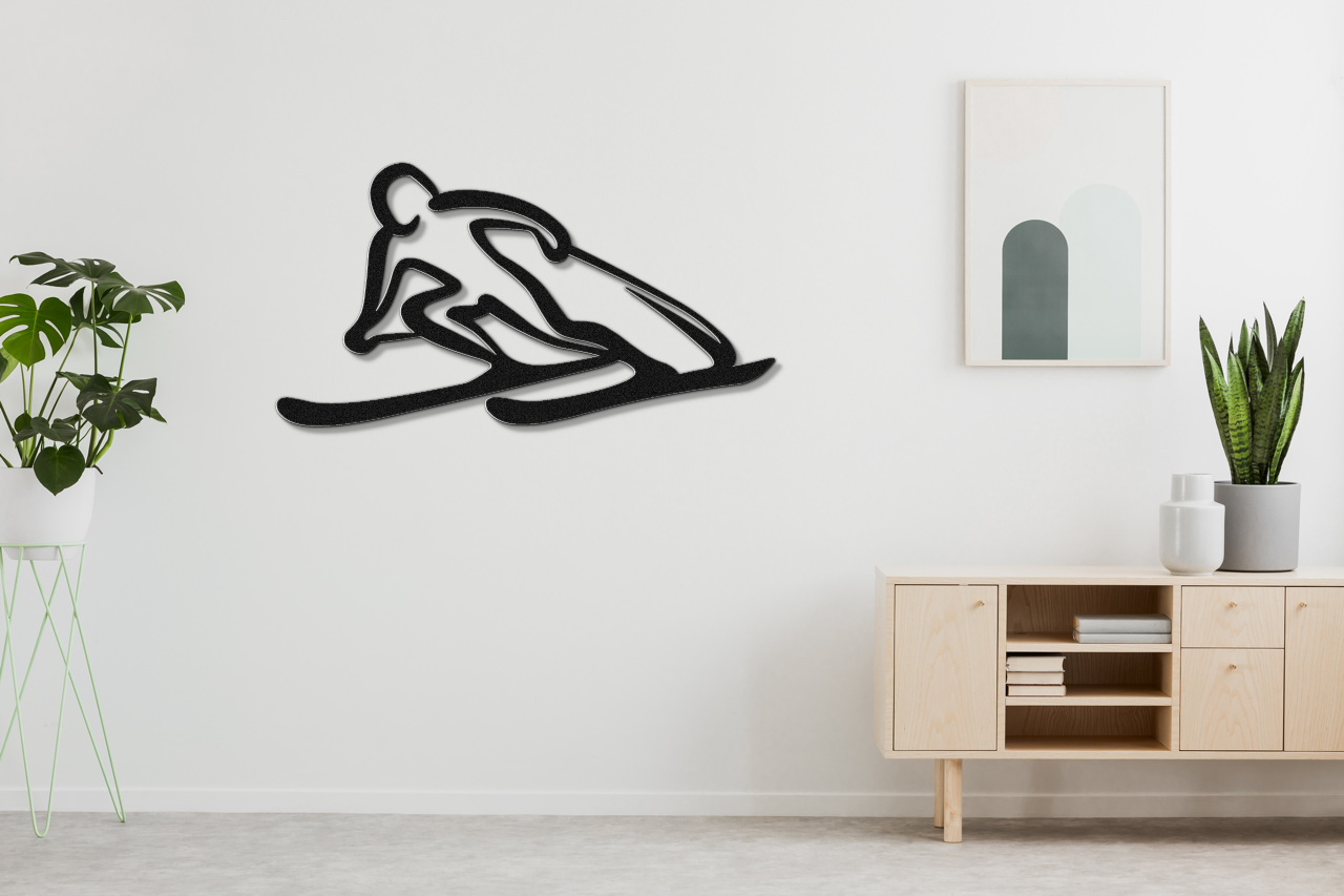 Skiing Metal Wall Art