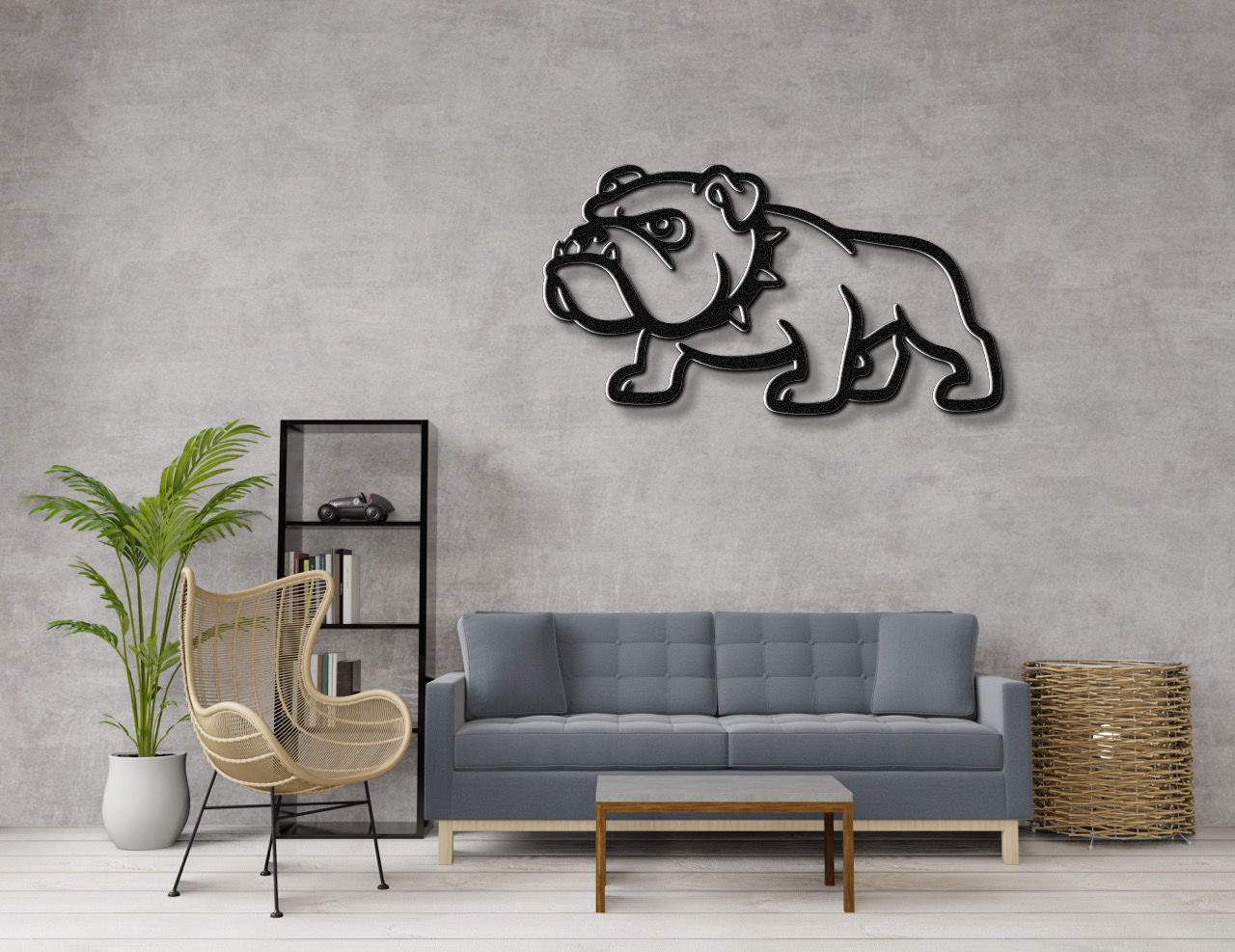 Tough Bulldog Metal Wall Art