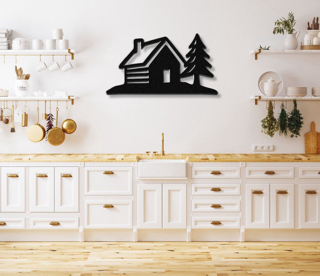 Mountain Cabin Metal Wall Art