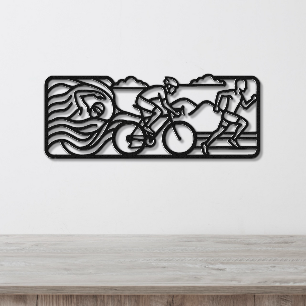 Triathlon Metal Wall Art