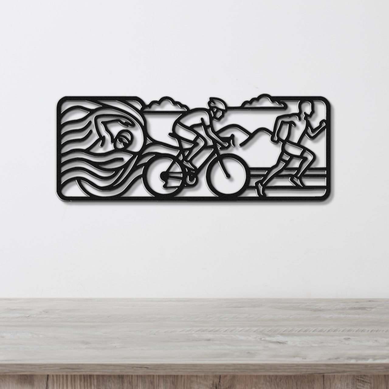 Triathlon Metal Wall Art