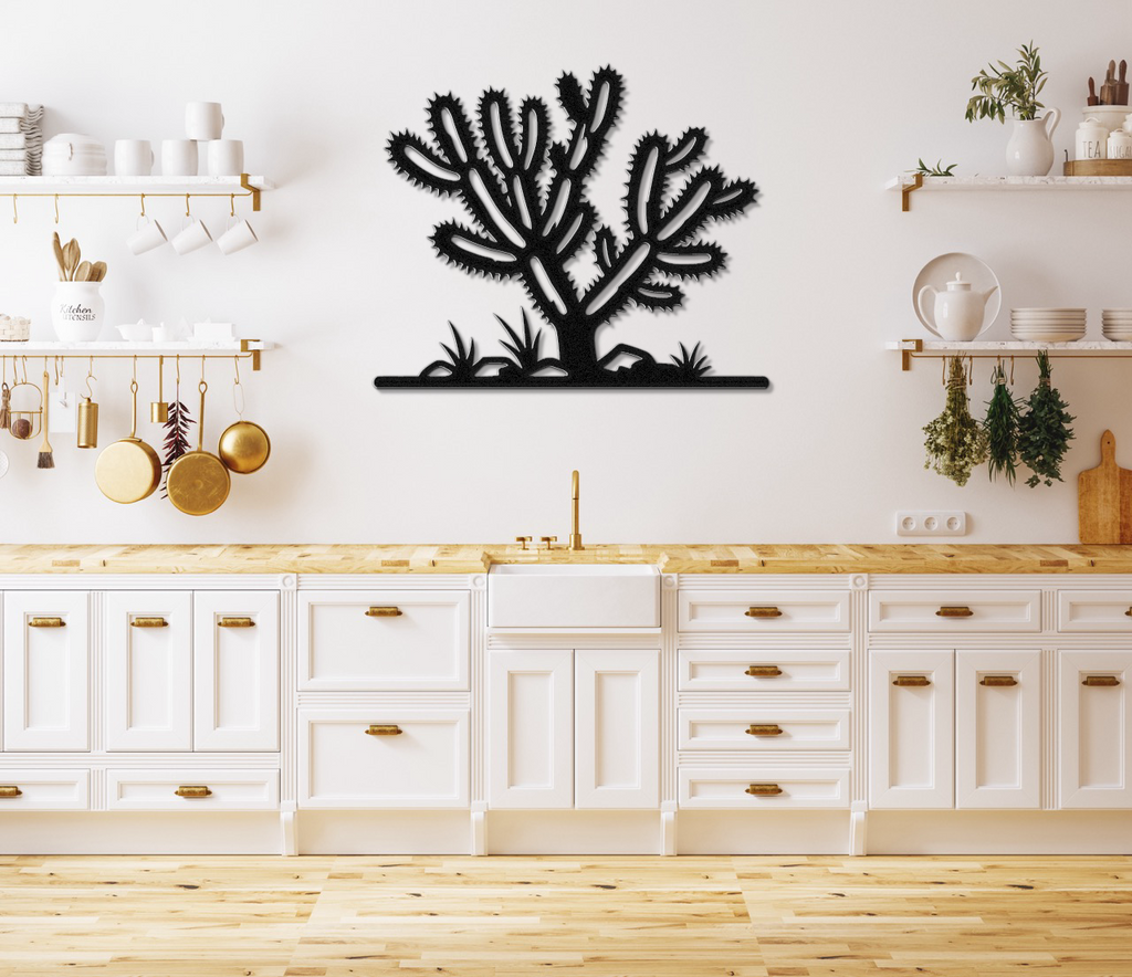 Cholla Cactus Metal Wall Art