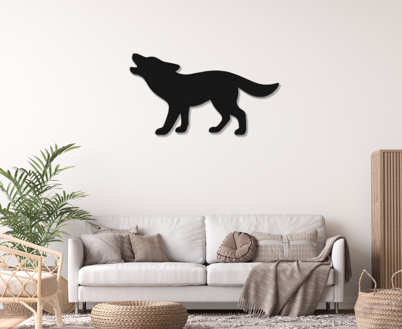 Howling Coyote Metal Wall Art