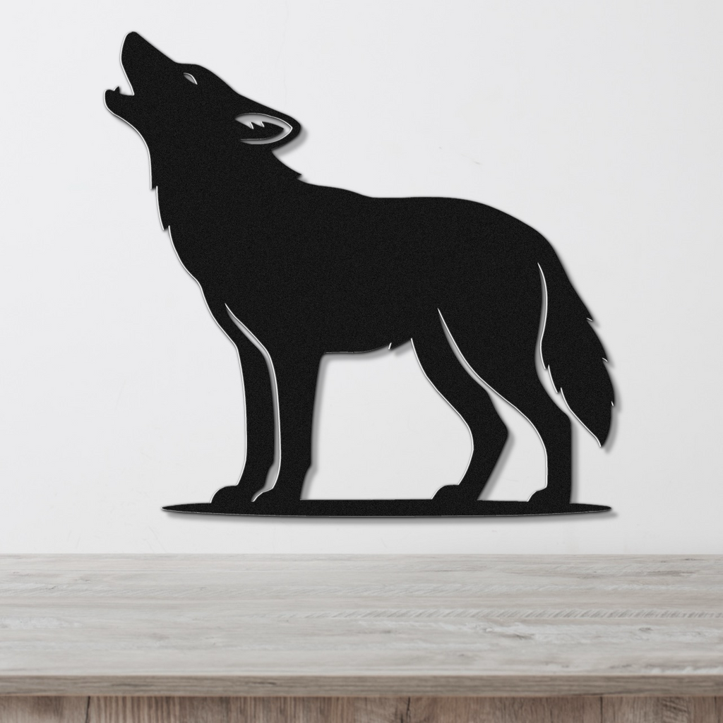 Howling Coyote Metal Wall Art