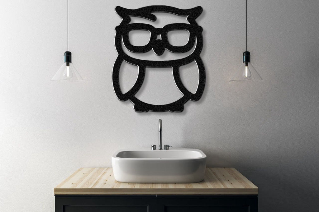 Nerdy Owl Metal Wall Art