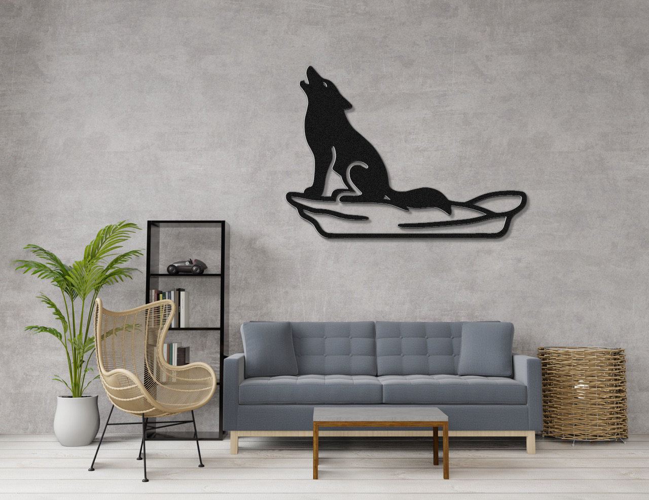 Howling Coyote Metal Wall Art