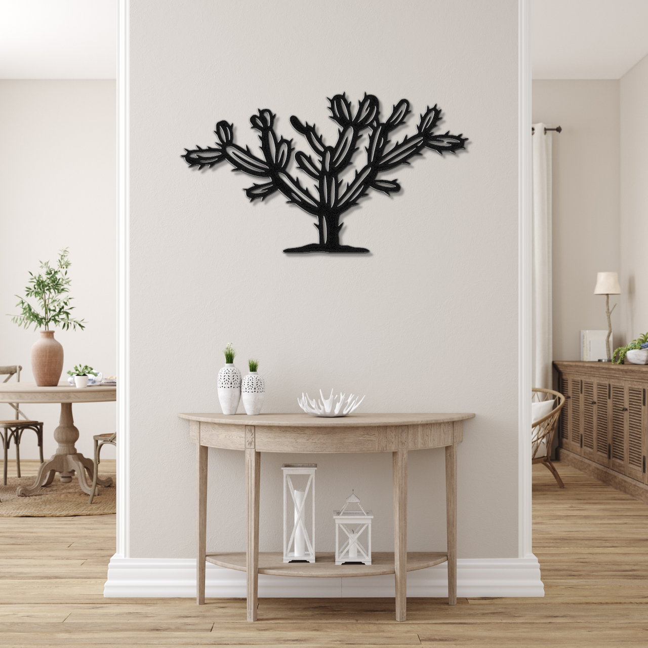 Cholla Cactus Metal Wall Art
