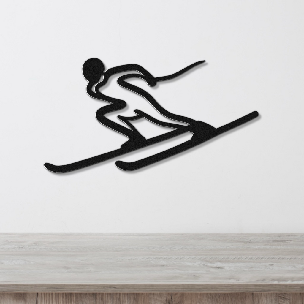 Skiing Metal Wall Art