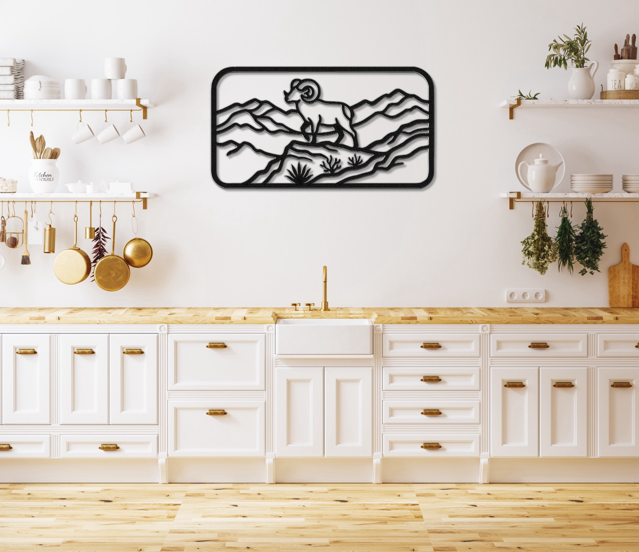 Mountain Bighorn Sheep Metal Wall Art