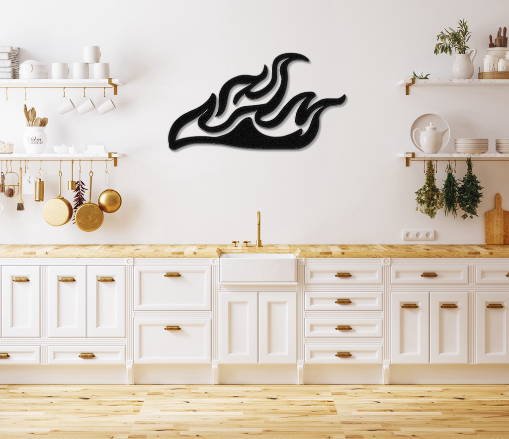 Abstract Fire Metal Wall Art